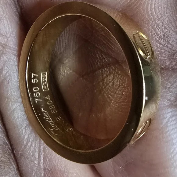 Steel Gold Tone Accent Love Ring Band Model 6